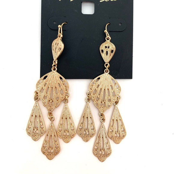 Thalia Sodi Jewelry - 4/$25 Boho Gold Filagree Chandelier Earrings NEW